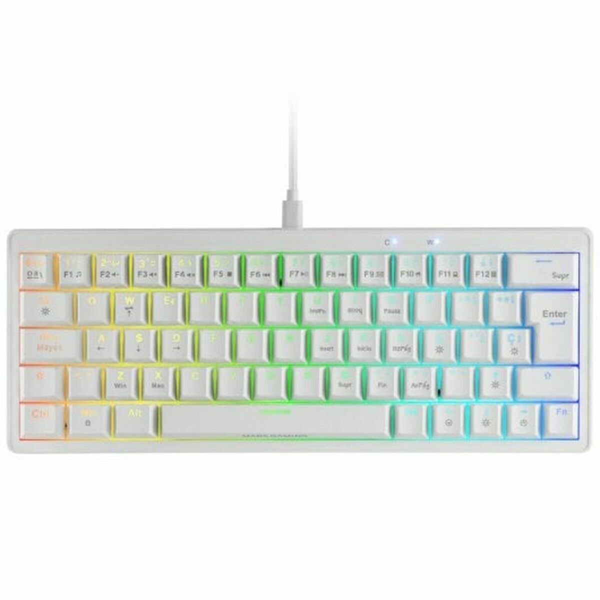 Gaming Keyboard Mars Gaming MKMINIPROWBES White Spanish Qwerty-0