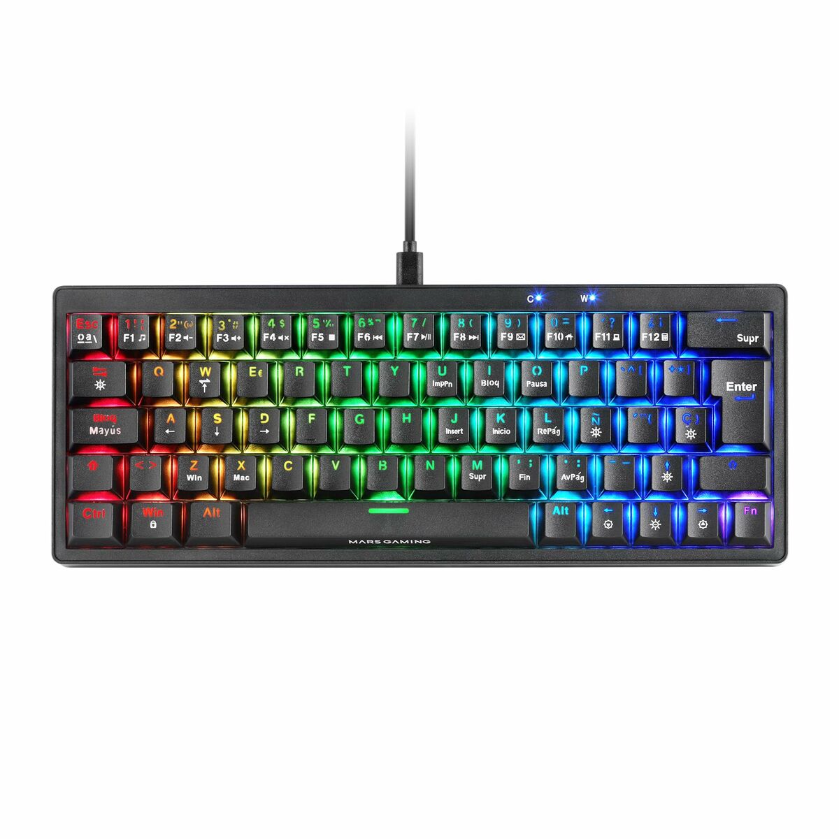 Gaming Keyboard Mars Gaming MKMINIPROYES Qwerty US Black-7