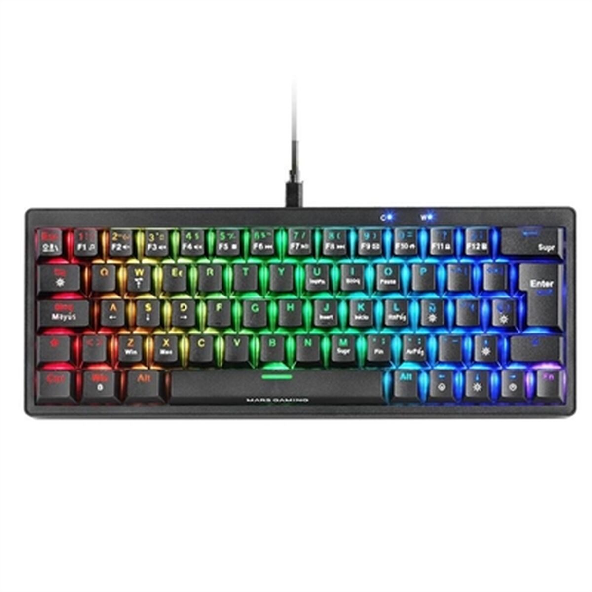 Gaming Keyboard Mars Gaming MKMINIPROYES Qwerty US Black-16