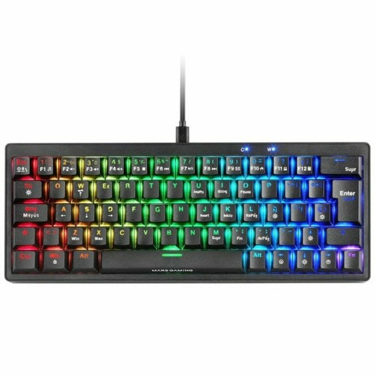 Gaming Keyboard Mars Gaming MKMINIPROYES Qwerty US Black-0