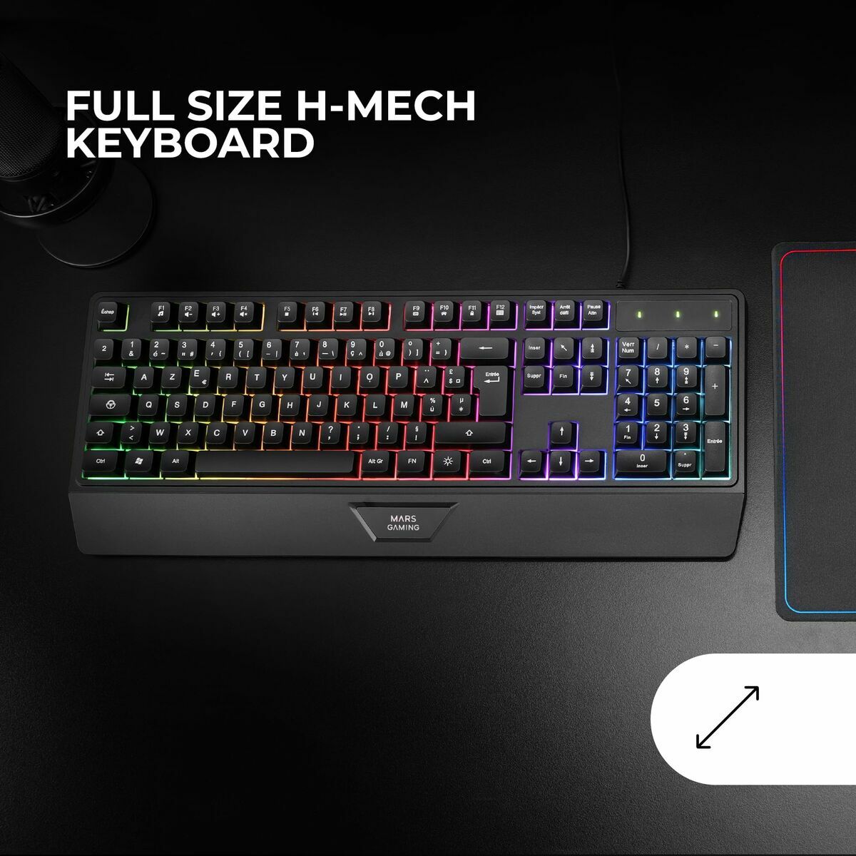 Gaming Mouse Mars Gaming MK124ES Black Spanish Qwerty-5